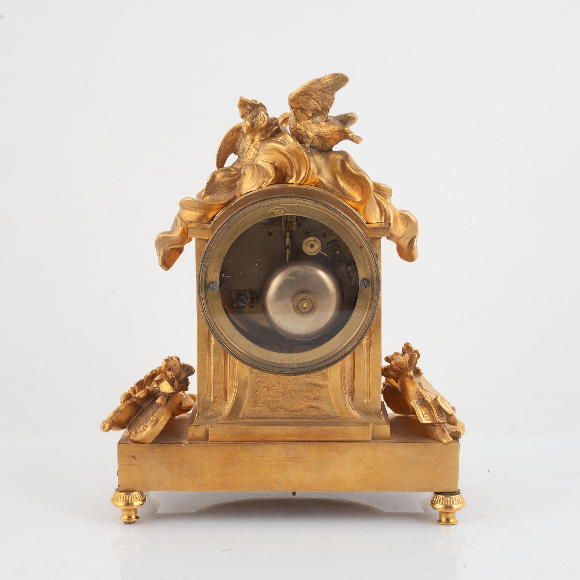 Bordspendyl, Louis XVI-stil, Japy Frères & Cie, Frankrike, sent 1800-tal.