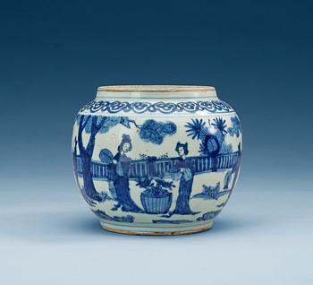 A blue and white jar, Ming dynasty, 17th Century.