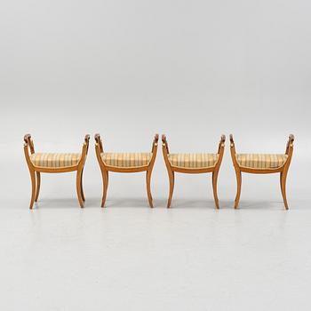 Four Swedish Empire stools, first half of the 19th century.