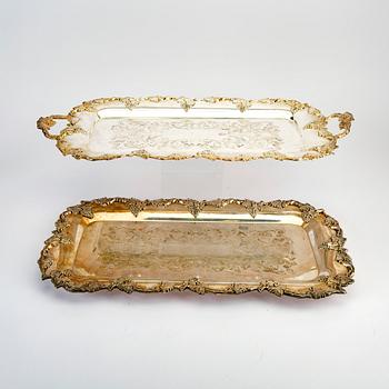 A set of three slightly different epns trays mid 1900s.