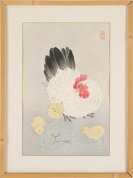 IDE GAKUSUI, träsnitt, 2 st, Japan, 18/1900-tal, signerade.