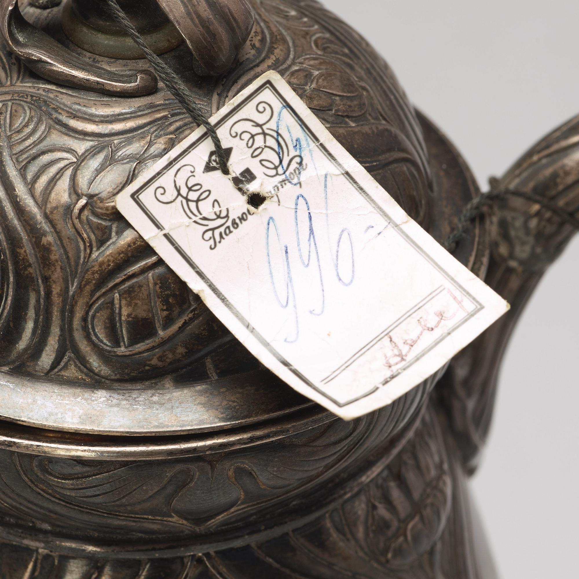 Pavel Ovchinnikov, kaffeservis, tre delar, silver, Moskva 1899-1908. Hovleverantörsmärke.