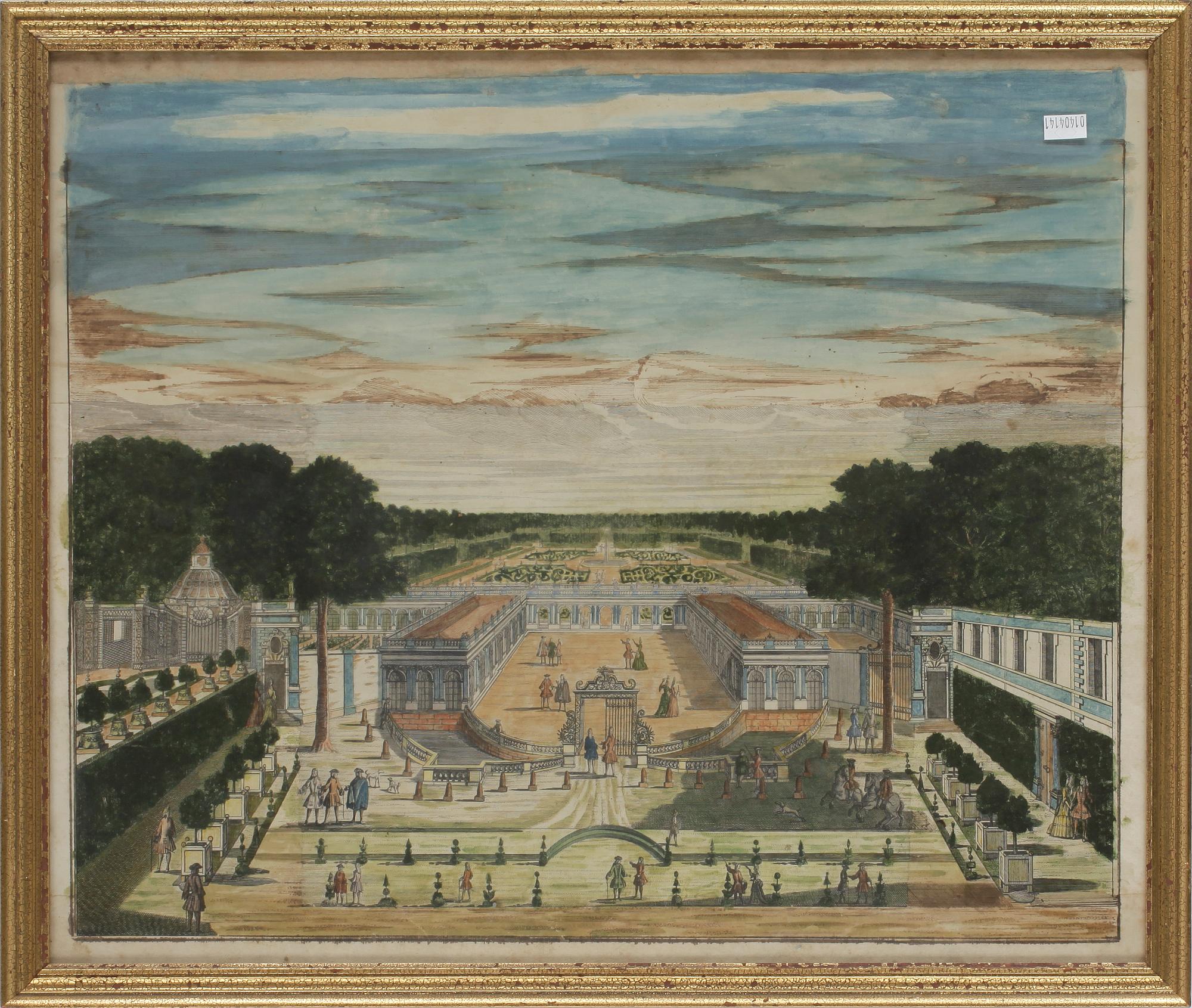 TITTSKÅPSBILDER, 5 st, kopparstick, handkolorerade, 1700-tal.