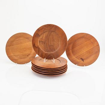 A set of 10 similar teak plates 1960/70s.