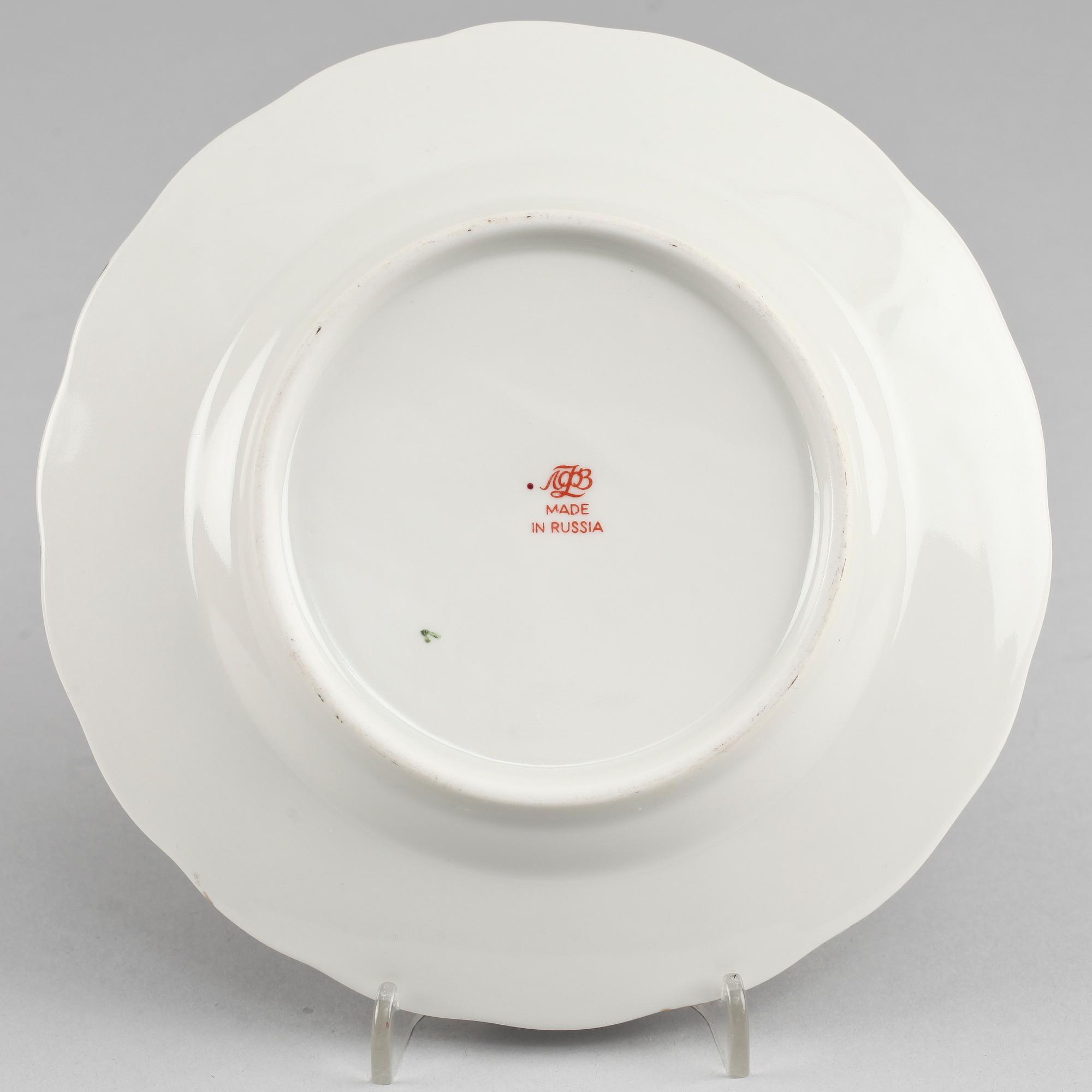 KAFFESERVIS, 20 delar, porslin, Ryssland, 1900-talets andra hälft.