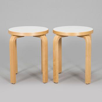 Alvar Aalto, a pair of model 60 stools, Artek, Finland 2015.