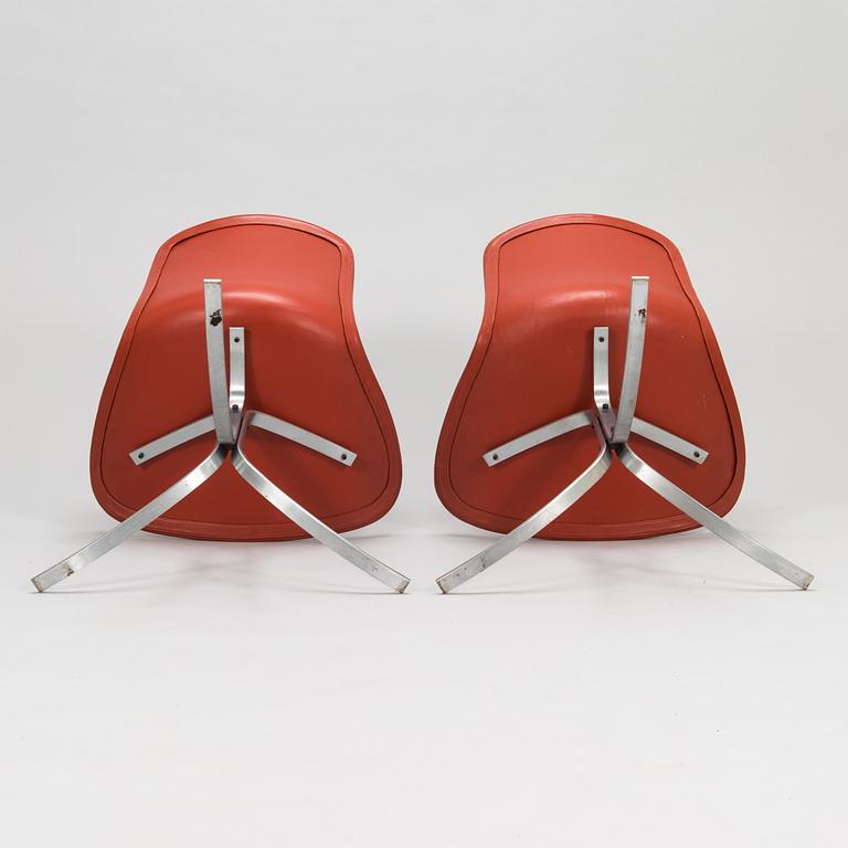 Poul Kjaerholm, stolar, 6 st, "PK-9", Fritz Hansen, Danmark 1900-talets slut.