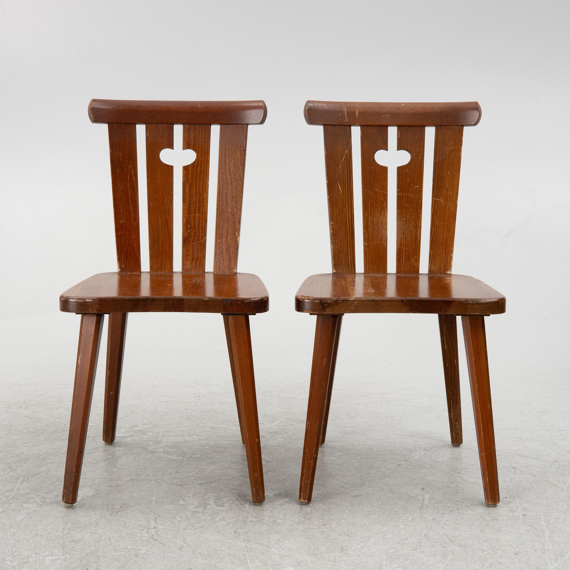 Göran Malmvall, six chairs, Svensk Fur, Karl Andersson & Söner, 1970-tal.