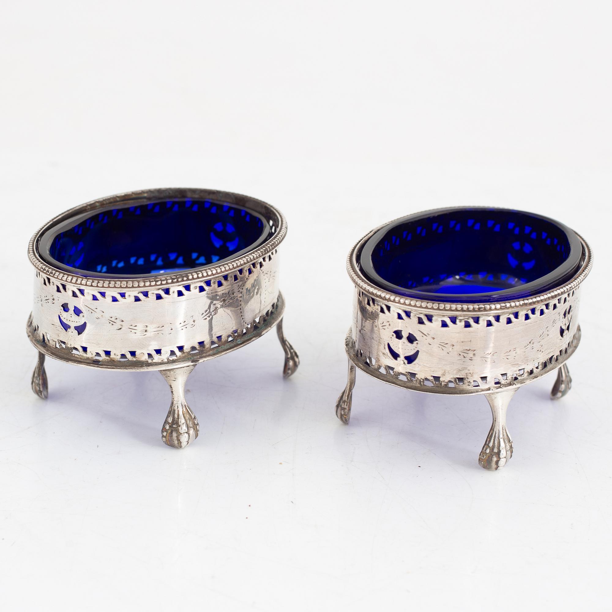 A Pair of English Silver Salt Cellars, London 1773-82.