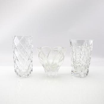 Berit Johansson, 3 vases signed Orrefors.