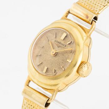 Longines, wristwatch, 18K gold, bracelet in 14K gold, 16 mm.