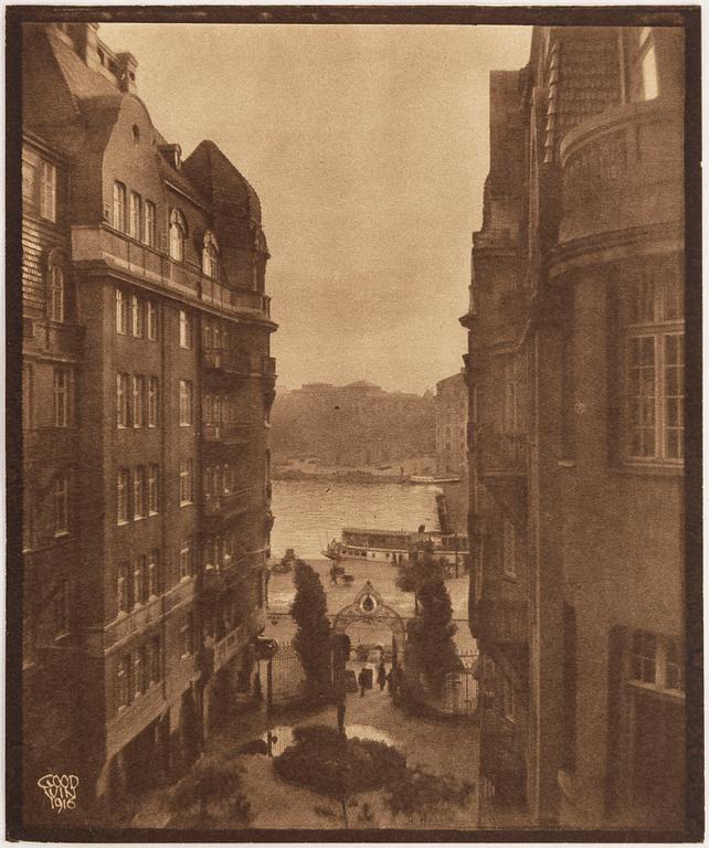 HENRY B. GOODWIN, Two photo gravures from the book Vårt vackra Stockholm signed in the negative.