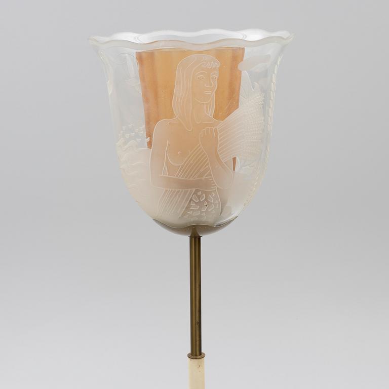 Bo Notini, a floor lamp, Glössner & Co, Stockholm, 1940s.