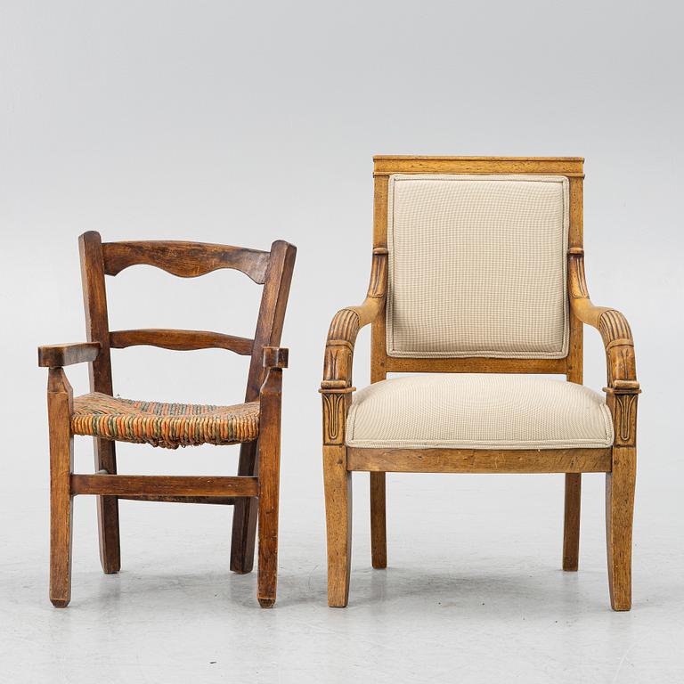 Children's chairs, two pieces, circa 1900.