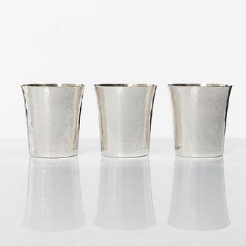 Six silver beakers, mark of Mema, Lidköping 1979.