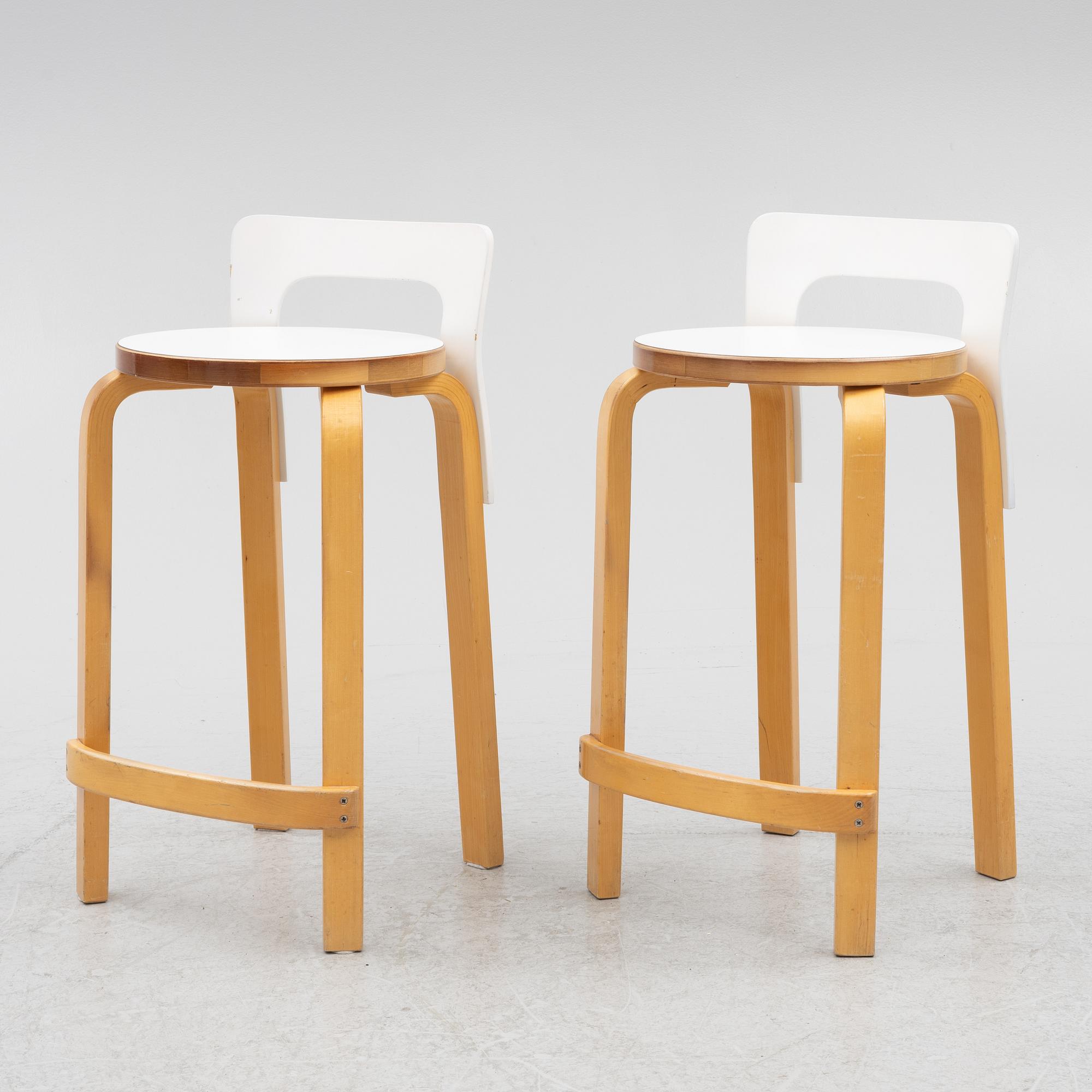 Alvar Aalto, barstolar, ett par, "K65", Artek.
