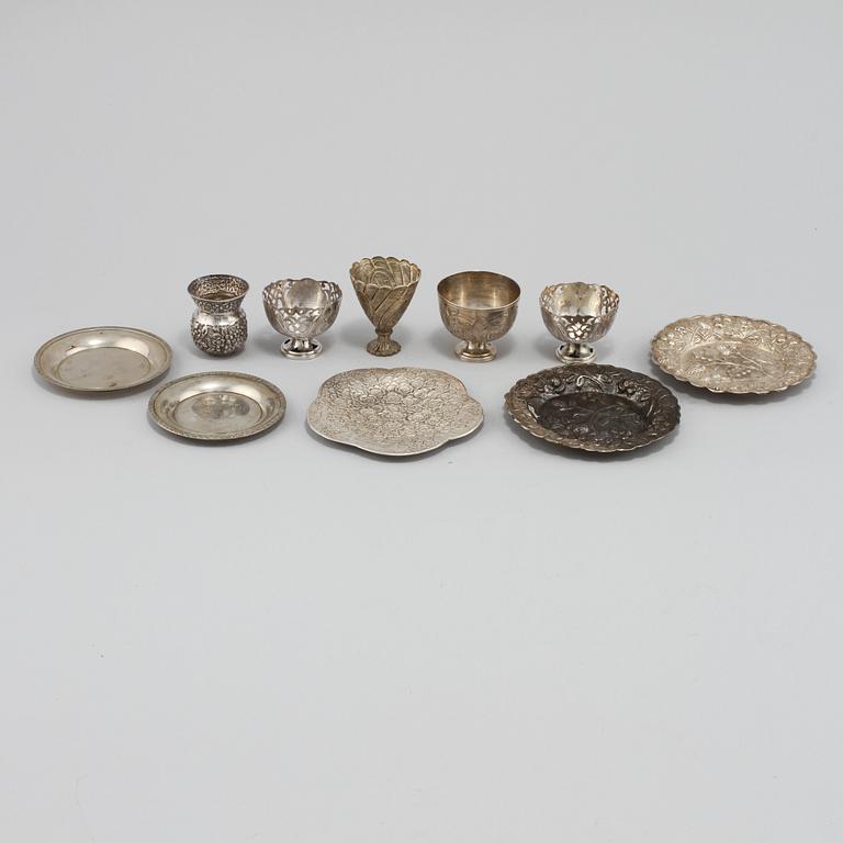 PARTI SILVER, 10 delar, 1900-tal. Vikt 460 gram.