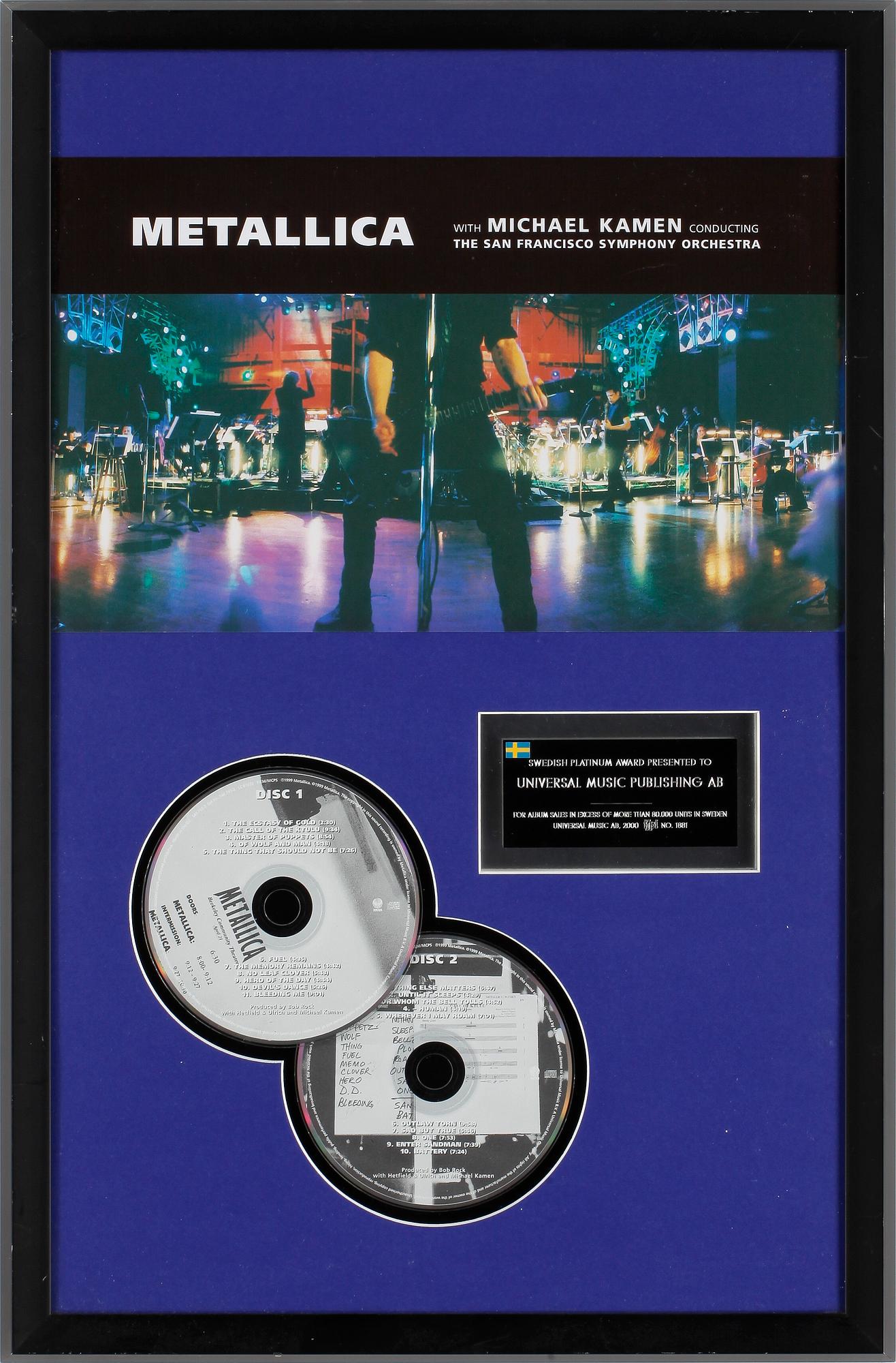 PLATINASKIVA, Metallica, år 2000.