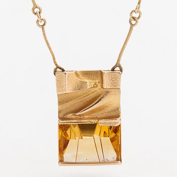 Björn Weckström, Halsband "Luxa", 14K guld och citrin. Lapponia 1988.