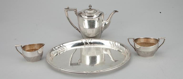 TESERVIS, 4 delar. 830 silver. Sverige, Danmark 1921-22. Vikt 557 g.