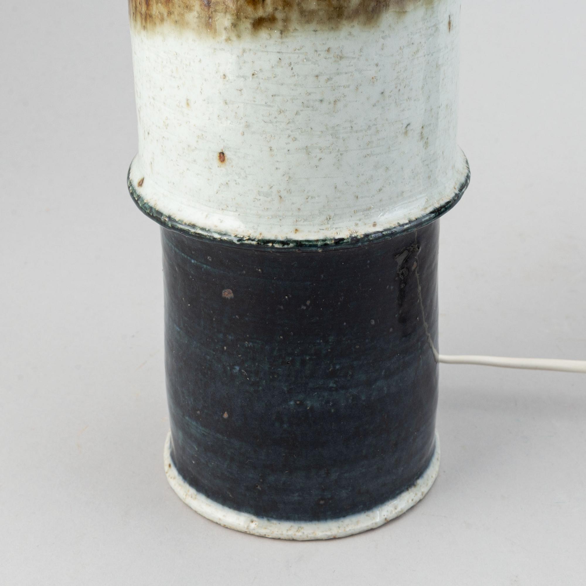 Inger Persson, a pair of 20th century stoneware table lamps, Rörstrand Ateljé, Sweden.