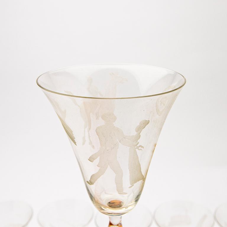 Fredrik Frisendahl, Glass service, 17 pcs, first half of the 20th century.