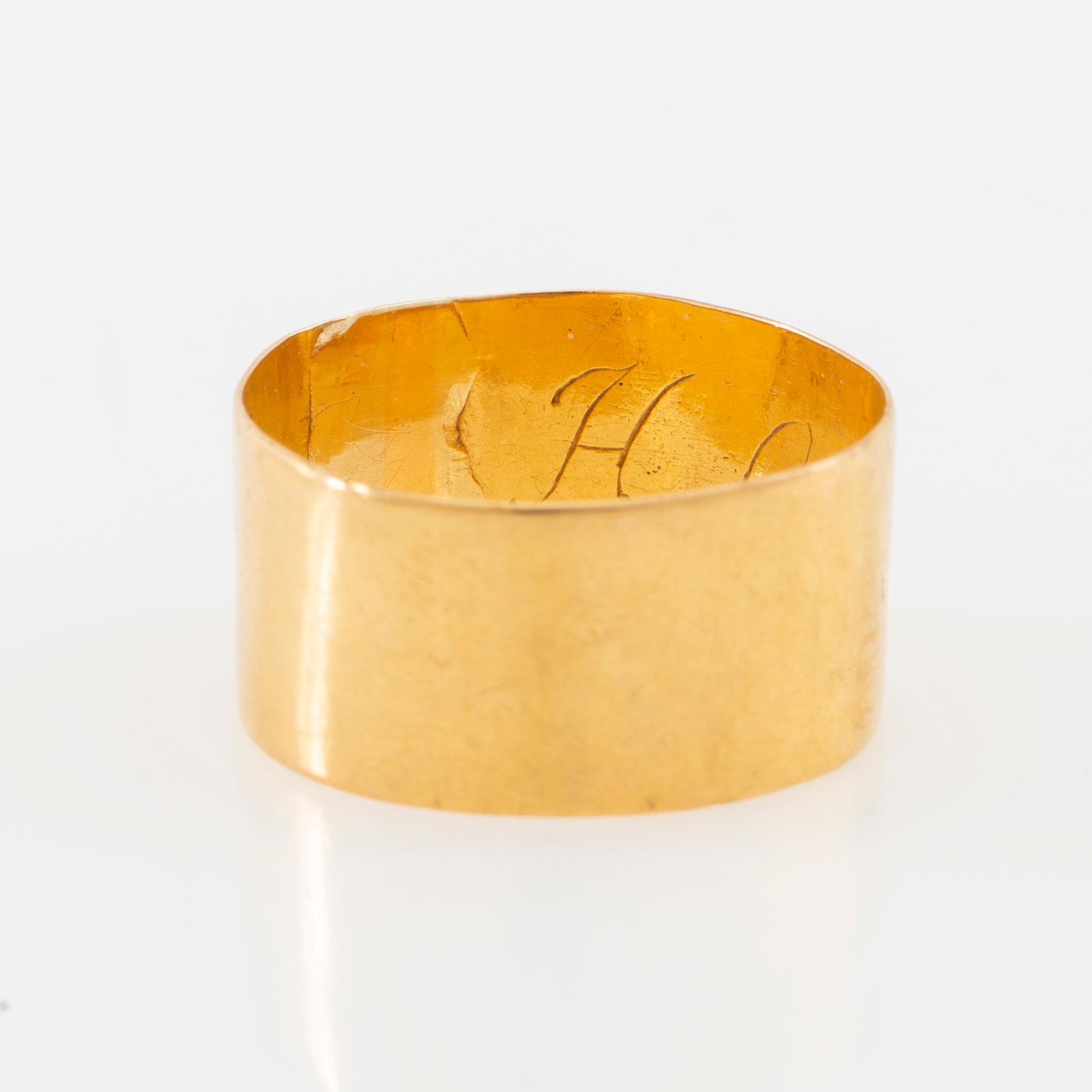 Ring 20K guld sannolikt Lars Ryberg Göteborg 1788-1812.
