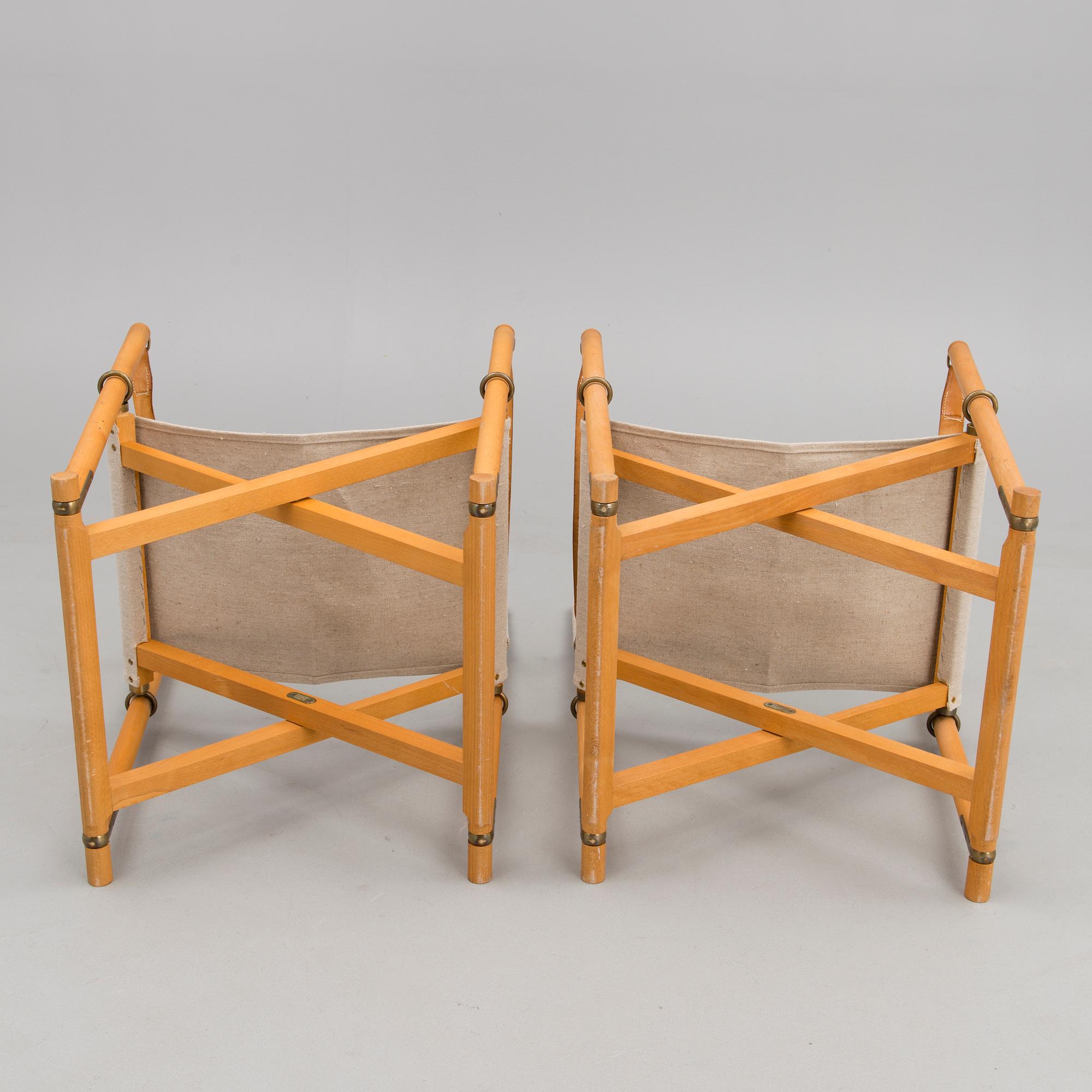 A pair of folding chairs for Interna, Denmark, late 20th Century.