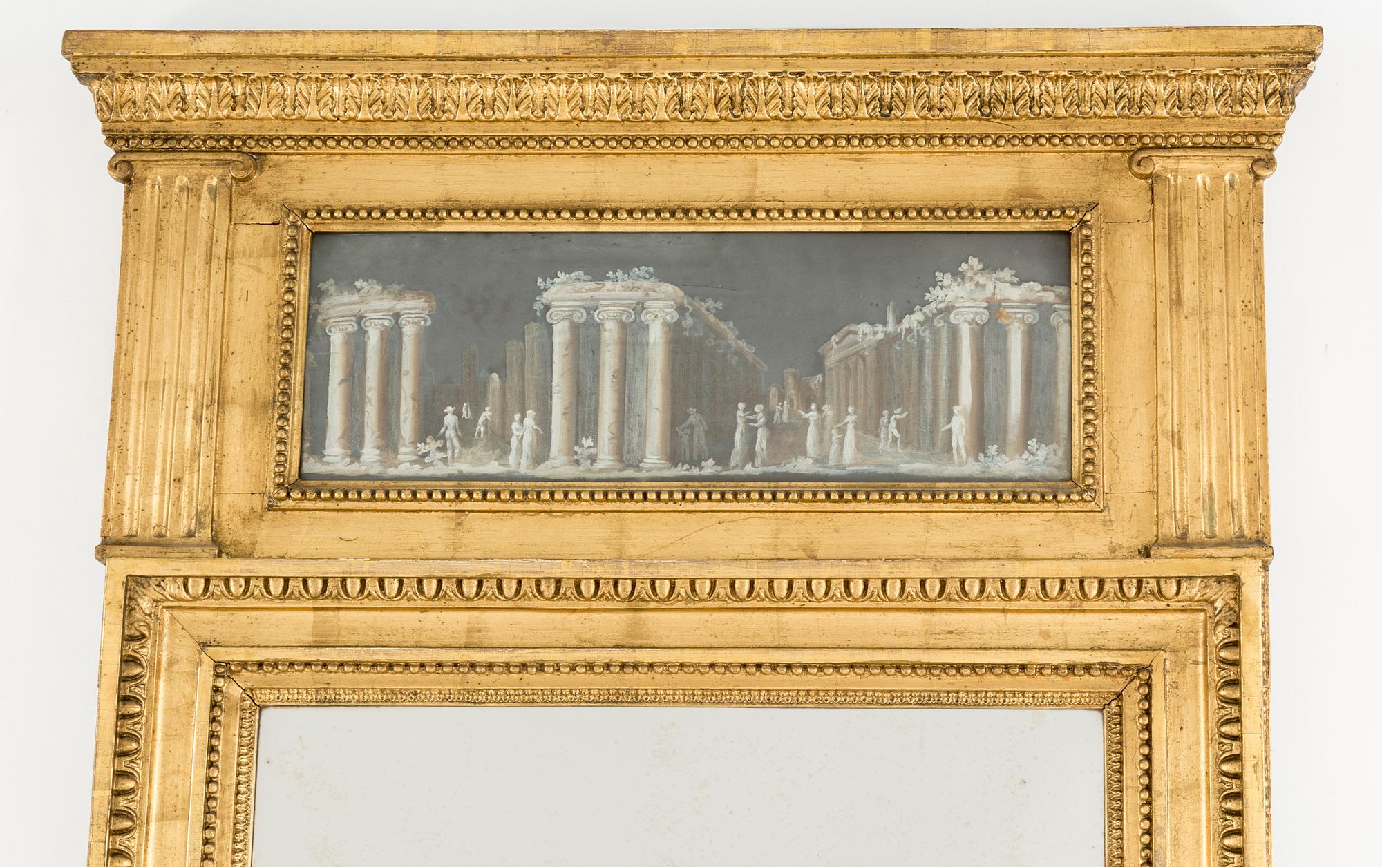 A late Gustavian mirror, circa 1800.