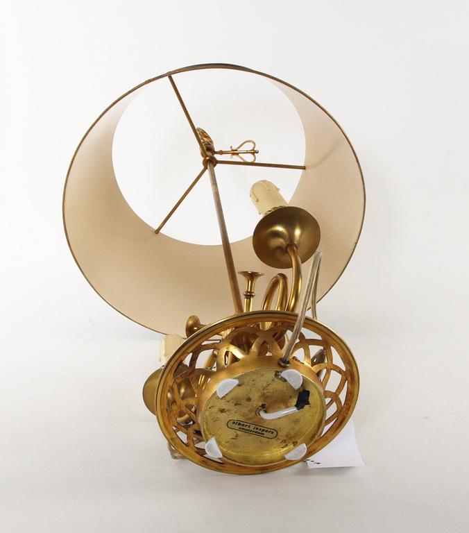 BOUILOTTELAMPA, bronserad mässing, empirestil.