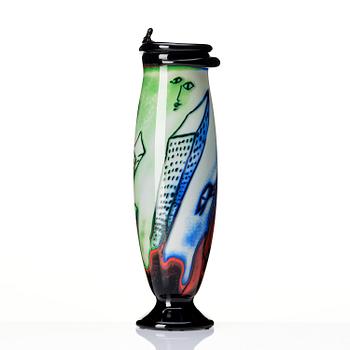 Ulrica Hydman-Vallien, a unique graal glass vase, Kosta Boda, Sweden.