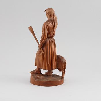 SKULPTUR, trä, monogramsignerad O.G och daterad 1860.