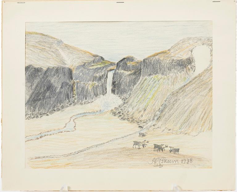Nils Nilsson Skum, By the waterfall.