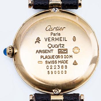 Cartier wristwatch, gilded silver, "Must de Cartier", 30 mm, quartz movement.