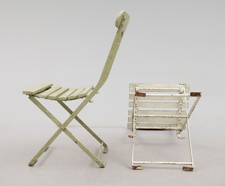 TRÄDGÅRDSSTOLAR, 4 st, 1900-talets första hälft.