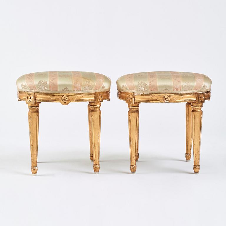 A pair of Gustavian stools.