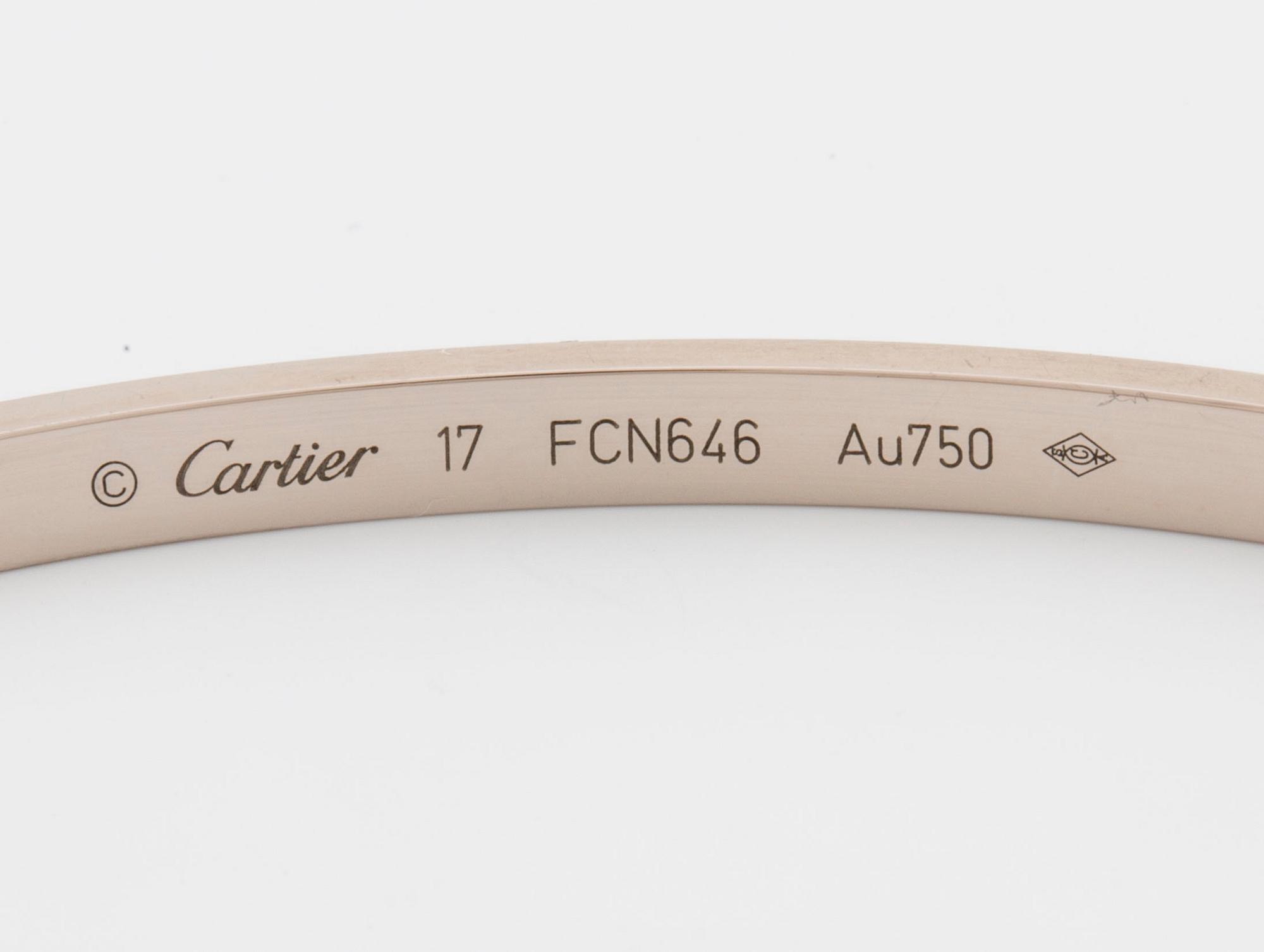 ARMRING, Cartier "Love bracelet" med tillhörande skruvmejsel. 18K vitguld.