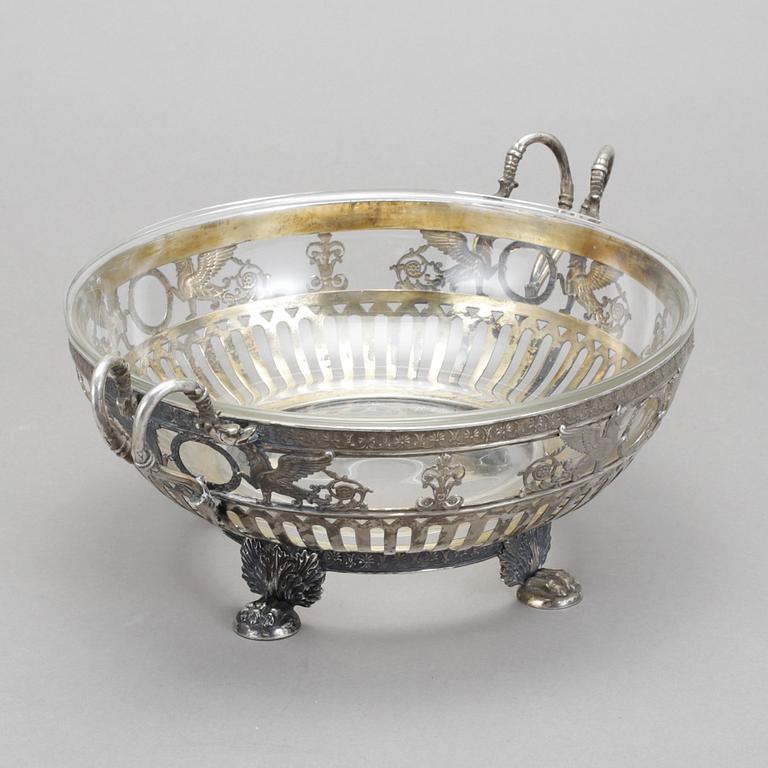 SKÅL, silver, empire, sannolikt Aachen, Tyskland, 1800-talets första hälft/mitt. Total silver vikt  ca 514 gram.