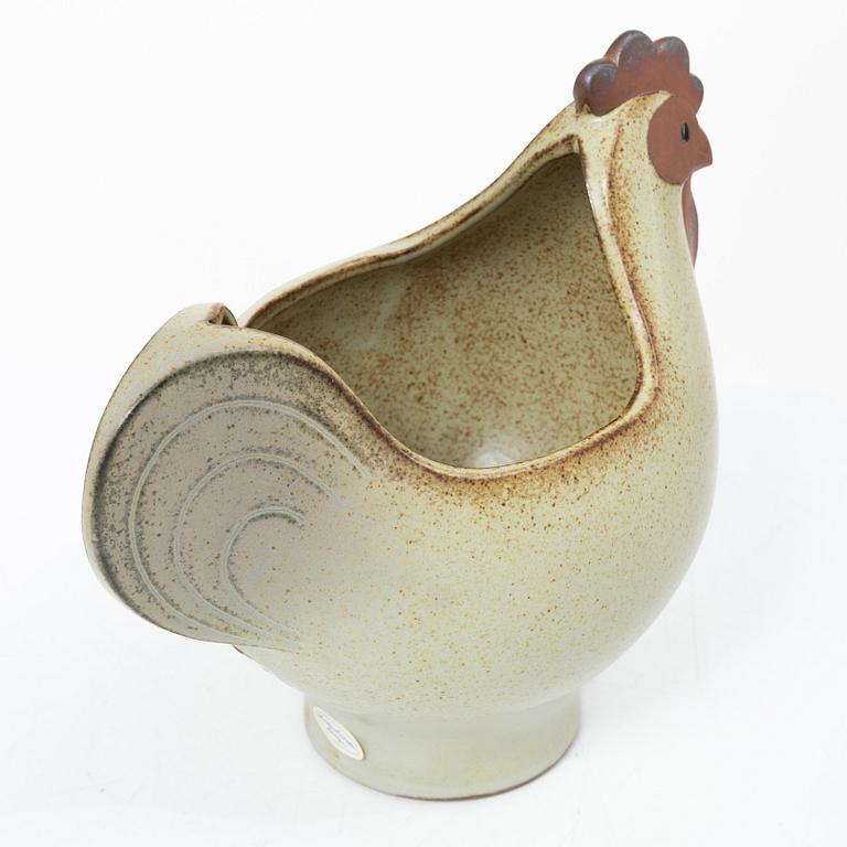 Lisa Larson, egg hen and egg cups, 6 pcs, stoneware.