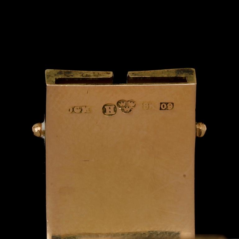 ARMLÄNK, 18k guld med cabochonslipad månsten. 1964. VIkt 57 g.