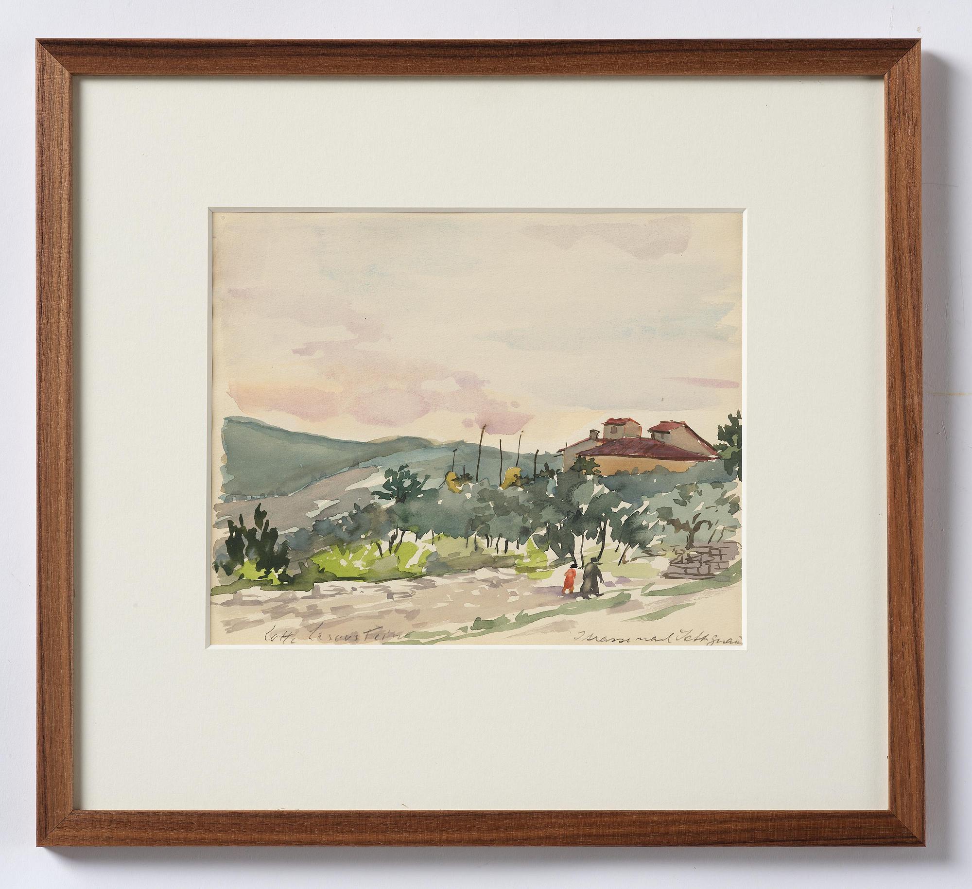Lotte Laserstein, Italian landscape with figures.