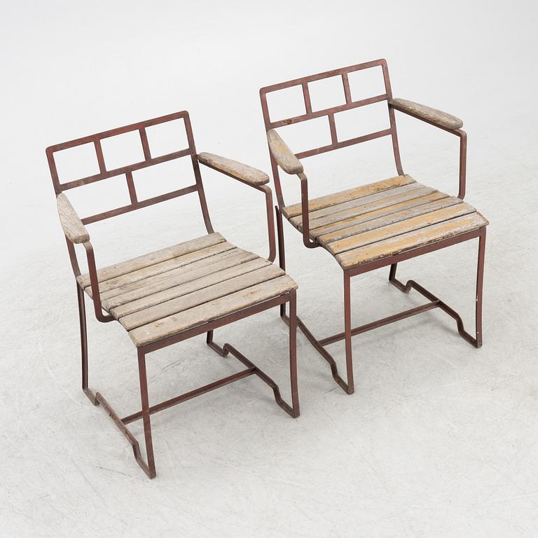 Carl Hörvik, a pair of garden chairs, possibly produced by Thulins vagnfabrik, Skillingaryd.