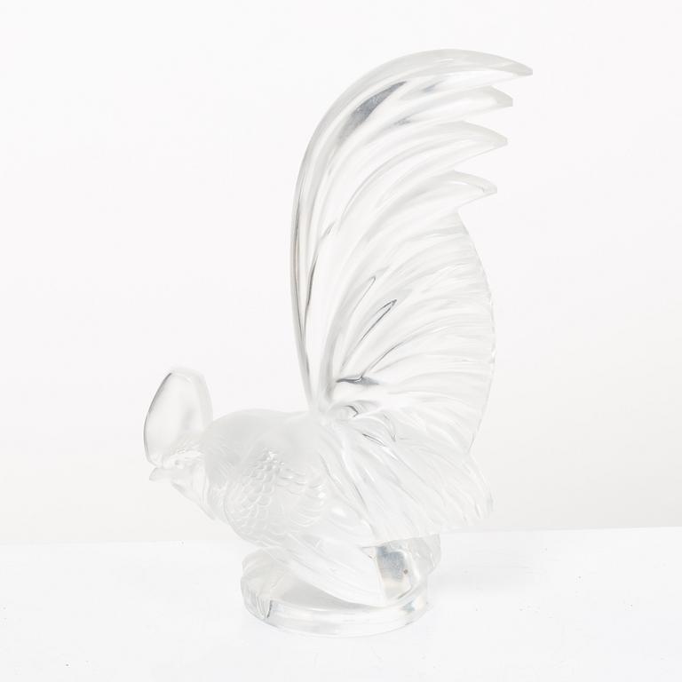 9 glass figurines, Lalique, France.