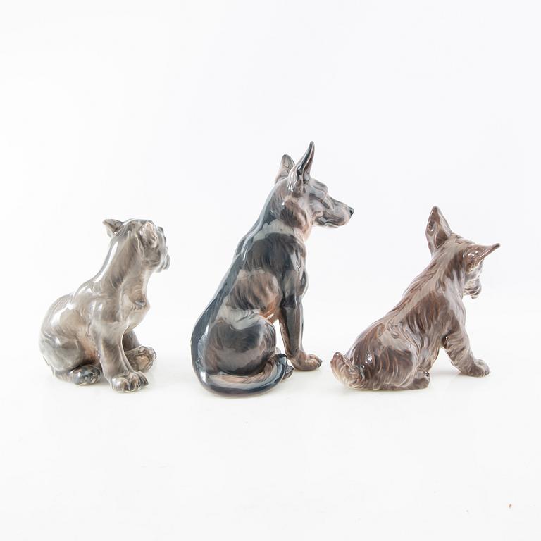 Jens Peter Dahl-Jensen, figurines 3 pcs Denmark porcelain.
