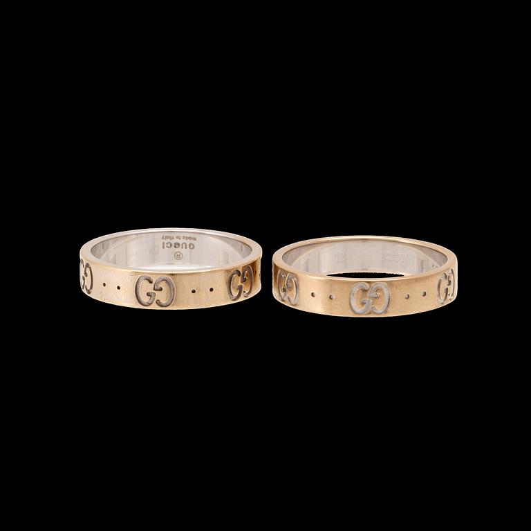 Gucci, a pair of "Gucci Icon" 18K white gold rings.