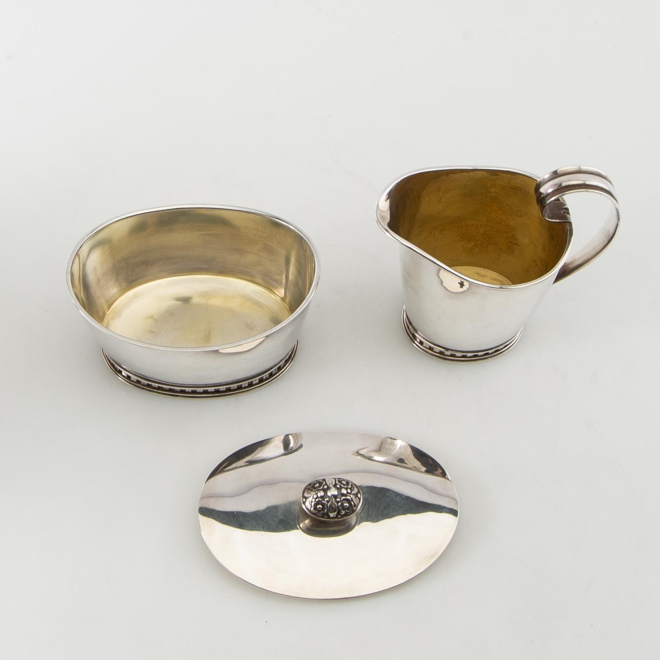 Sven-Arne Gillgren, kaffeservis, 3 delar, silver, GAB, Stockholm, 1960.
