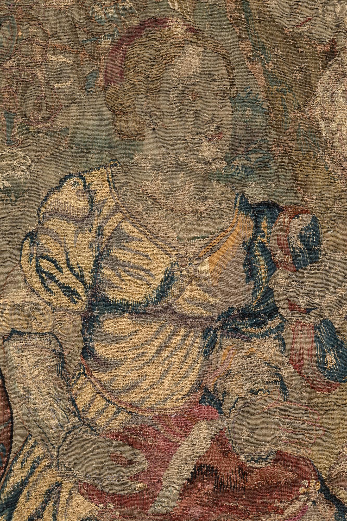 A TAPESTRY FRAGMENT, tapestry weave, ca 147 x 115 cm, 17th-18th century.