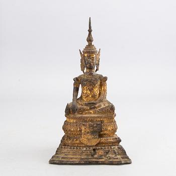 A bronze figure of buddha, Thailand, Bangkok, circa 1900.