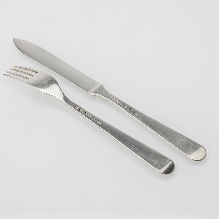 Wiwen Nilsson, fruktbestick, 24 delar, silver, Lund, 1937.