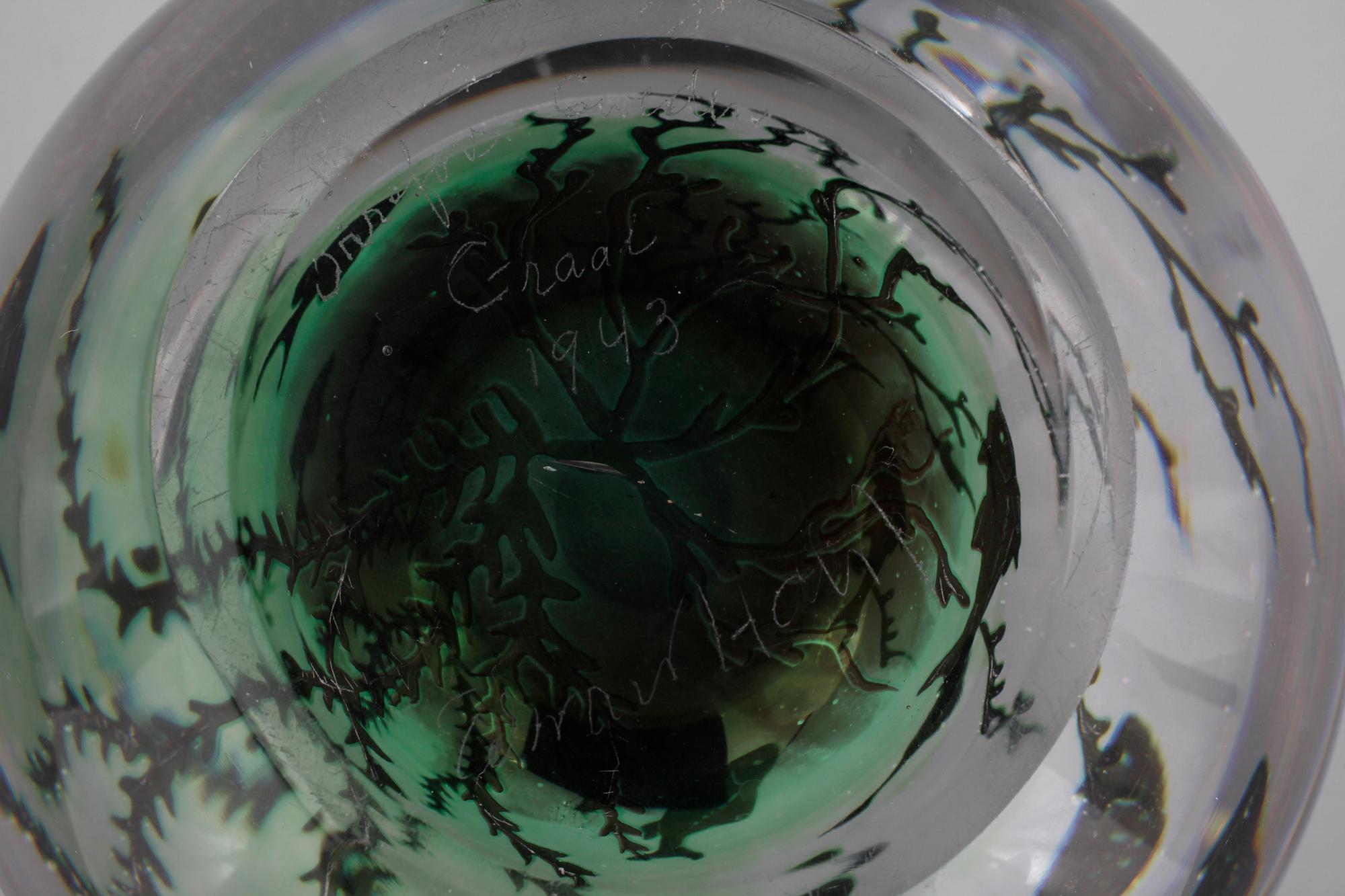 VAS, glas, graal, Edvard Hald, Orrefors, sign och dat 1943.